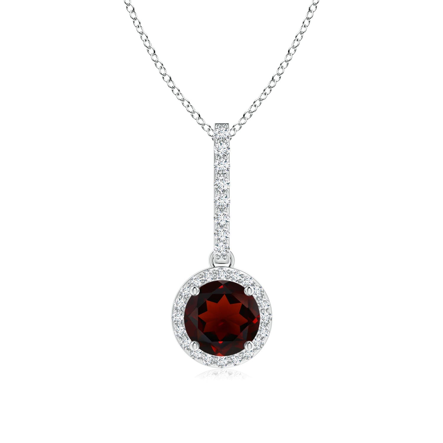 AA - Garnet / 1.18 CT / 14 KT White Gold