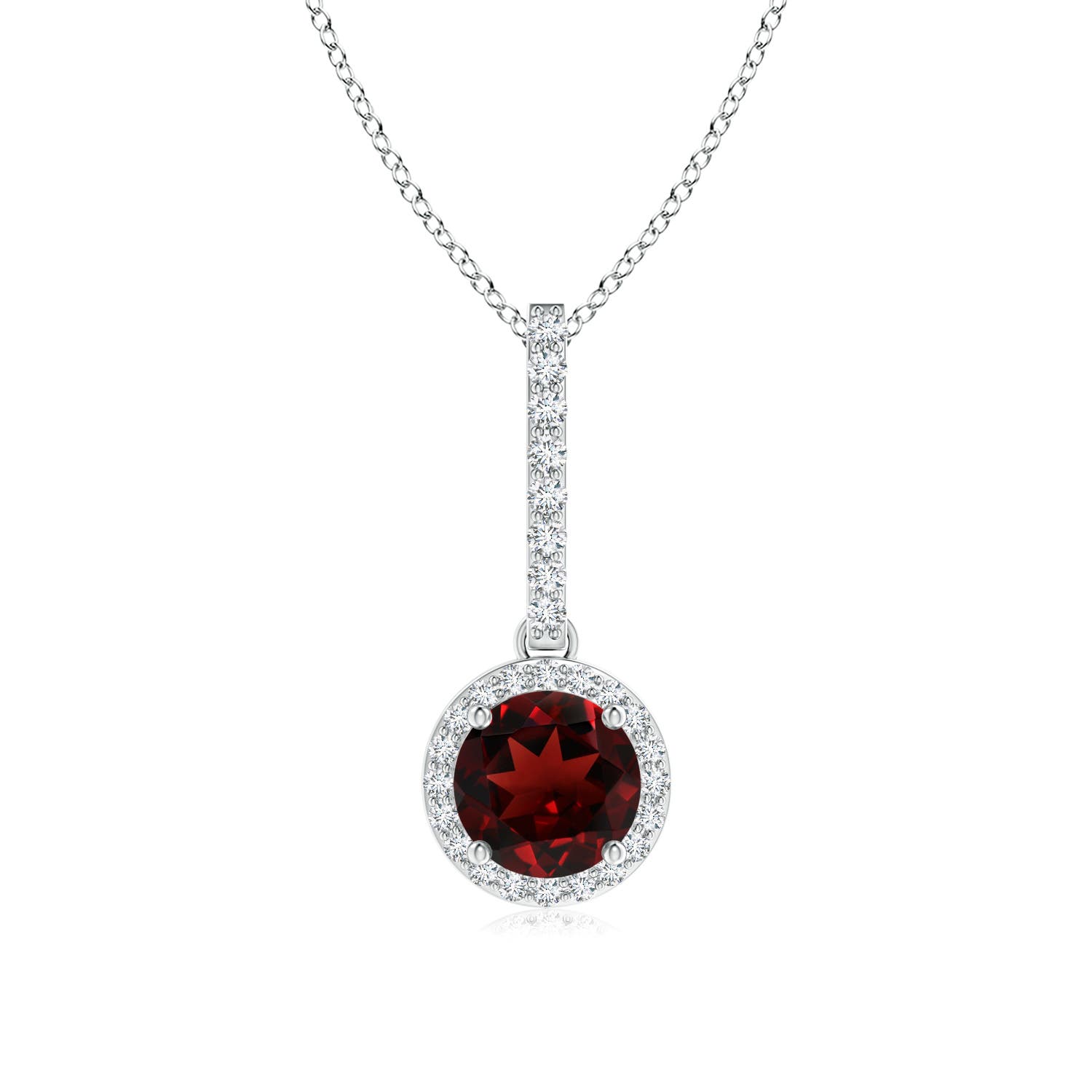 AAA - Garnet / 1.18 CT / 14 KT White Gold