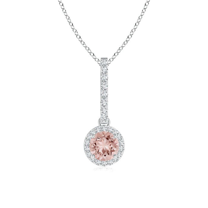 AAAA - Morganite / 0.57 CT / 14 KT White Gold