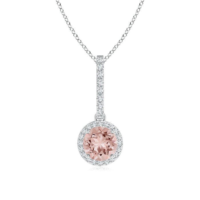 AAAA - Morganite / 0.88 CT / 14 KT White Gold