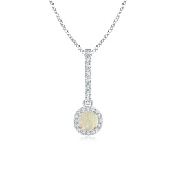 Halo White Gold Opal Necklaces & Pendants
