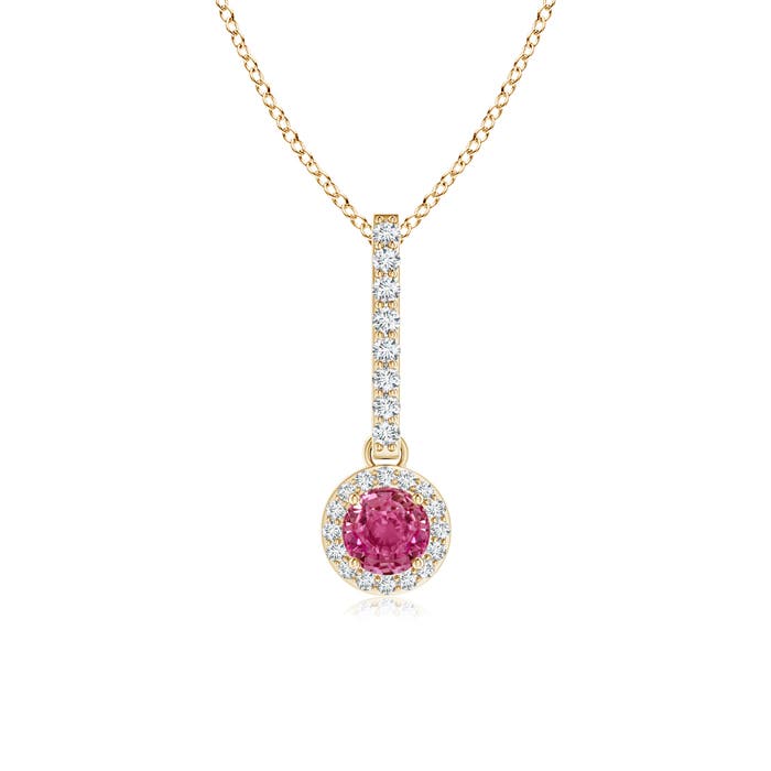 AAAA - Pink Sapphire / 0.45 CT / 14 KT Yellow Gold