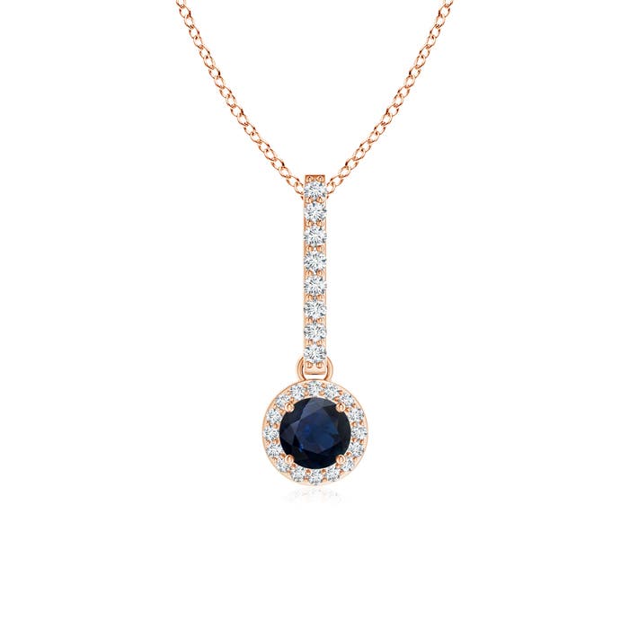 A - Blue Sapphire / 0.45 CT / 14 KT Rose Gold