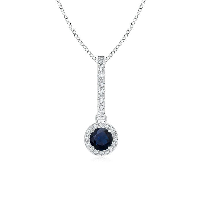 A - Blue Sapphire / 0.45 CT / 14 KT White Gold