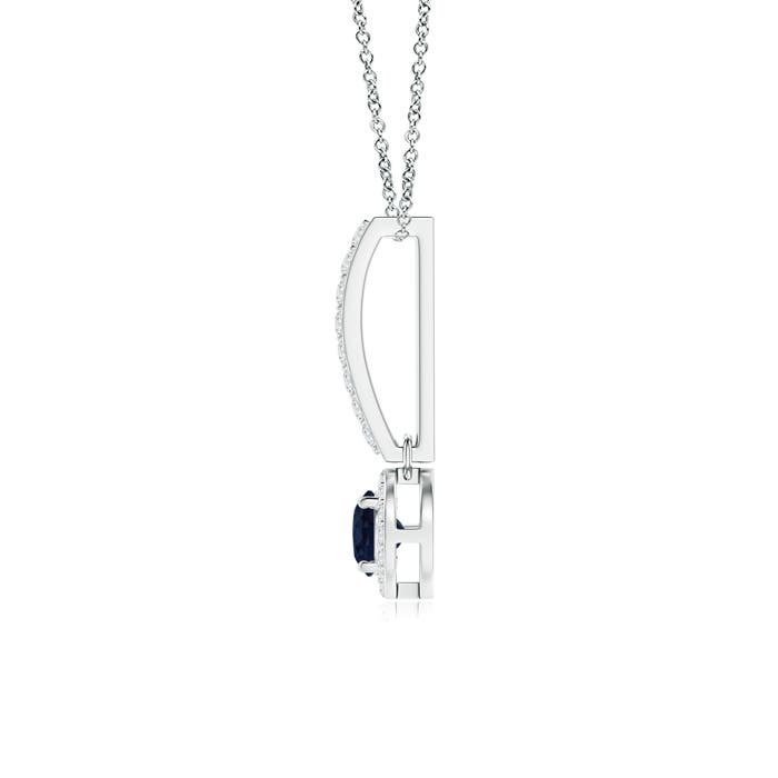 A - Blue Sapphire / 0.45 CT / 14 KT White Gold