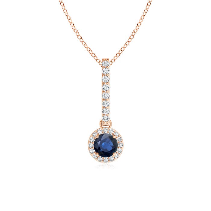 AA - Blue Sapphire / 0.45 CT / 14 KT Rose Gold