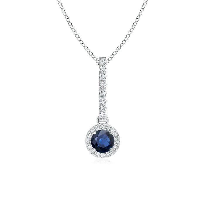 AA - Blue Sapphire / 0.45 CT / 14 KT White Gold