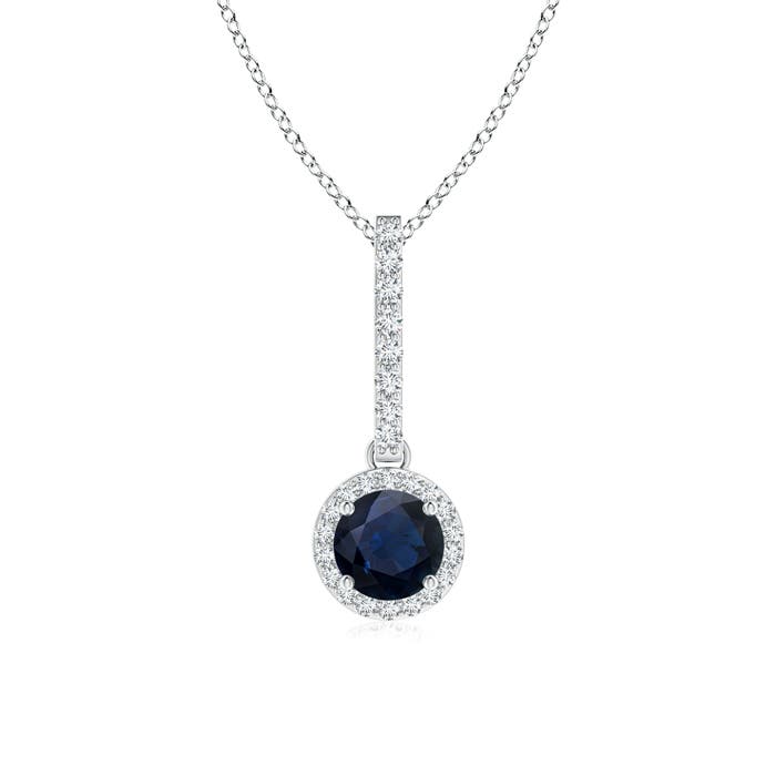 A - Blue Sapphire / 0.75 CT / 14 KT White Gold