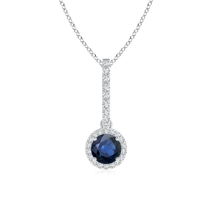 AA - Blue Sapphire / 0.75 CT / 14 KT White Gold