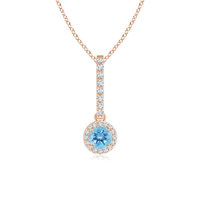 A - Swiss Blue Topaz / 0.44 CT / 14 KT Rose Gold