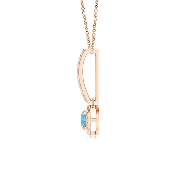 A - Swiss Blue Topaz / 0.44 CT / 14 KT Rose Gold