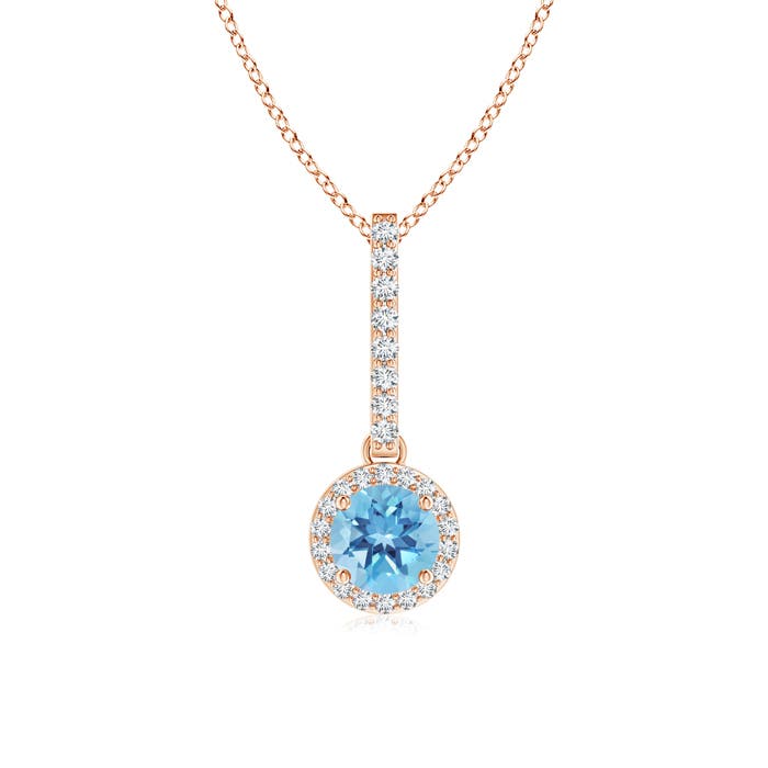 A - Swiss Blue Topaz / 0.75 CT / 14 KT Rose Gold