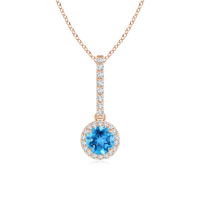 AAA - Swiss Blue Topaz / 0.75 CT / 14 KT Rose Gold