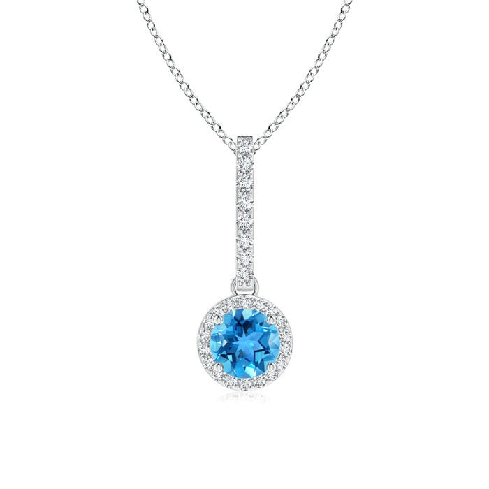 AAA - Swiss Blue Topaz / 0.75 CT / 14 KT White Gold