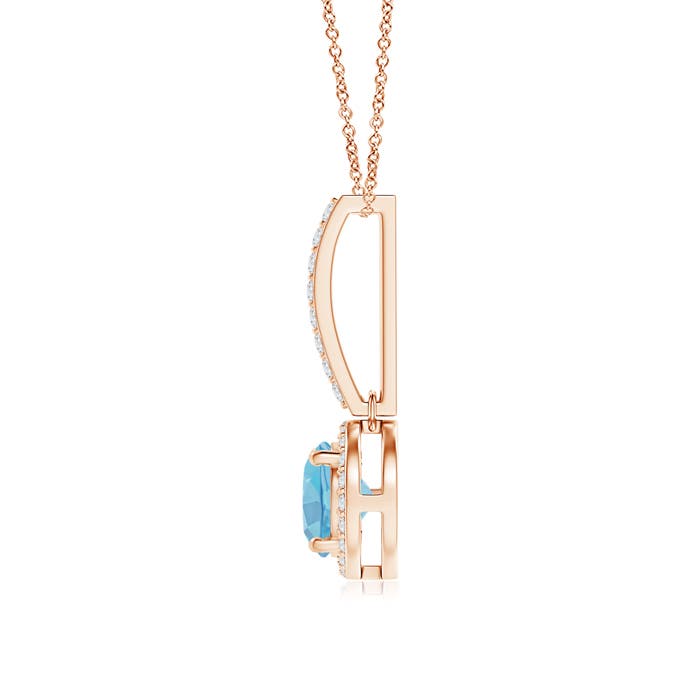 A - Swiss Blue Topaz / 1.13 CT / 14 KT Rose Gold