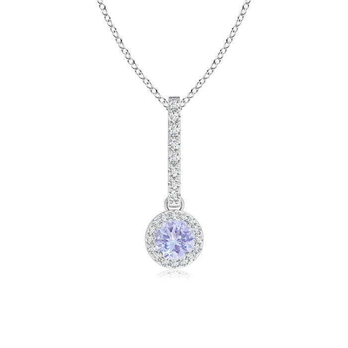 A - Tanzanite / 0.37 CT / 14 KT White Gold