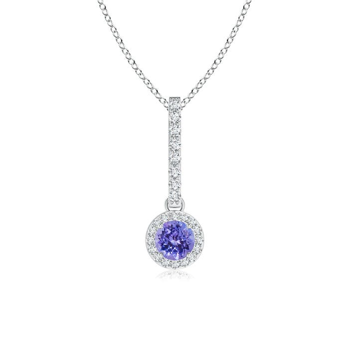 AAA - Tanzanite / 0.37 CT / 14 KT White Gold