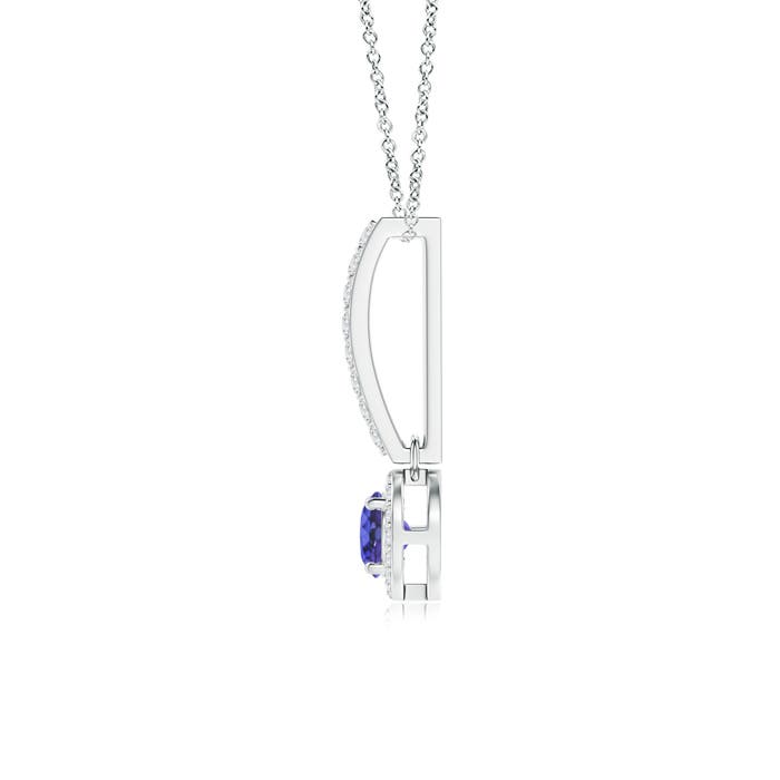 AAA - Tanzanite / 0.37 CT / 14 KT White Gold