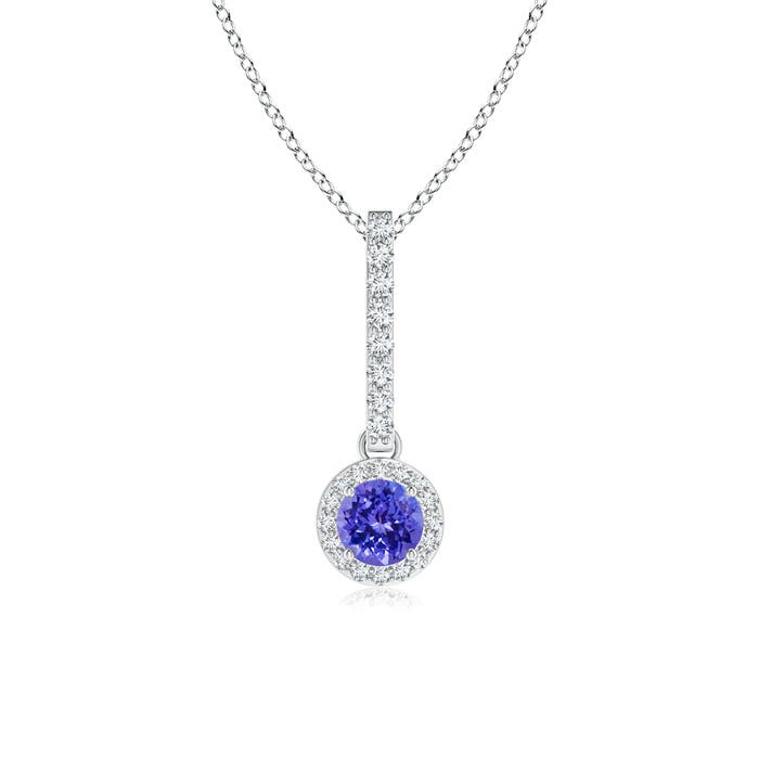 AAAA - Tanzanite / 0.37 CT / 14 KT White Gold