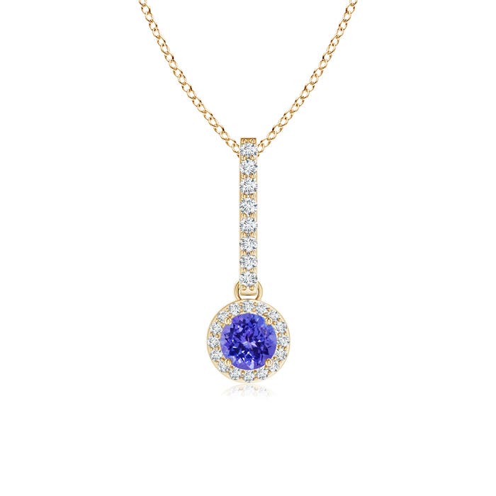 AAAA - Tanzanite / 0.37 CT / 14 KT Yellow Gold