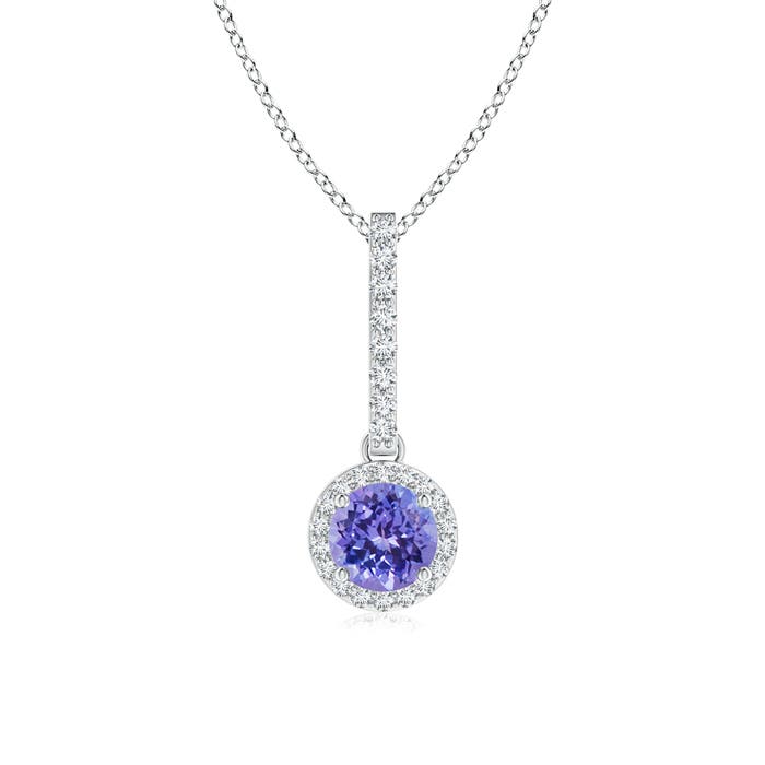 AAA - Tanzanite / 0.65 CT / 14 KT White Gold