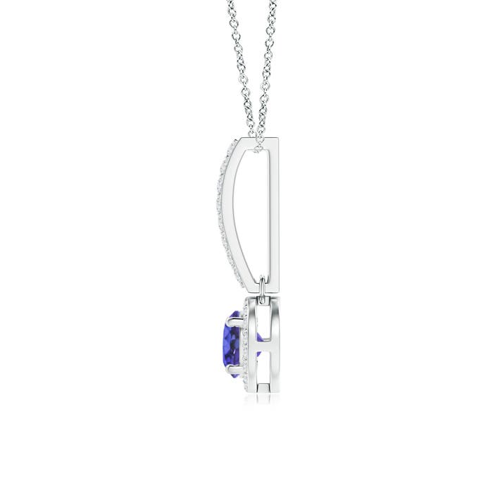 AAA - Tanzanite / 0.65 CT / 14 KT White Gold