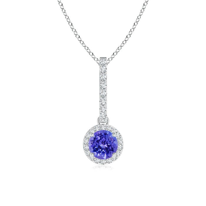 AAAA - Tanzanite / 0.65 CT / 14 KT White Gold