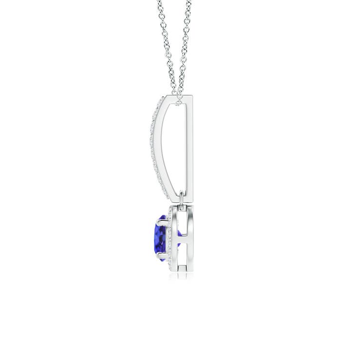 AAAA - Tanzanite / 0.65 CT / 14 KT White Gold