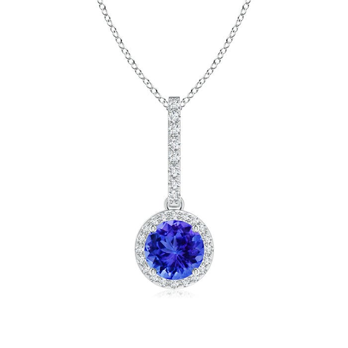 AAA - Tanzanite / 1.08 CT / 14 KT White Gold