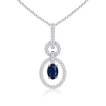 A - Blue Sapphire / 0.84 CT / 14 KT White Gold