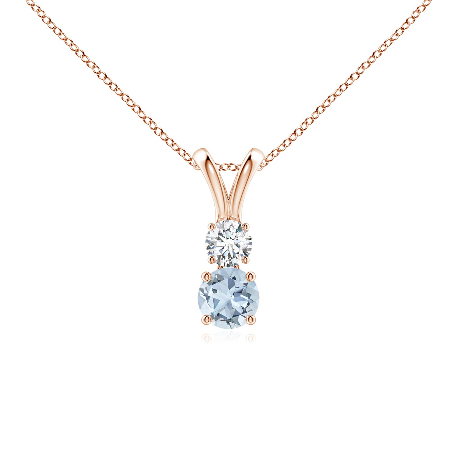 A - Aquamarine / 0.31 CT / 14 KT Rose Gold