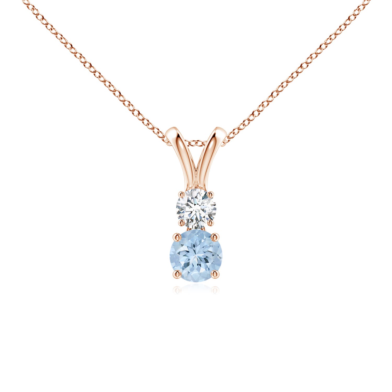 AA - Aquamarine / 0.31 CT / 14 KT Rose Gold