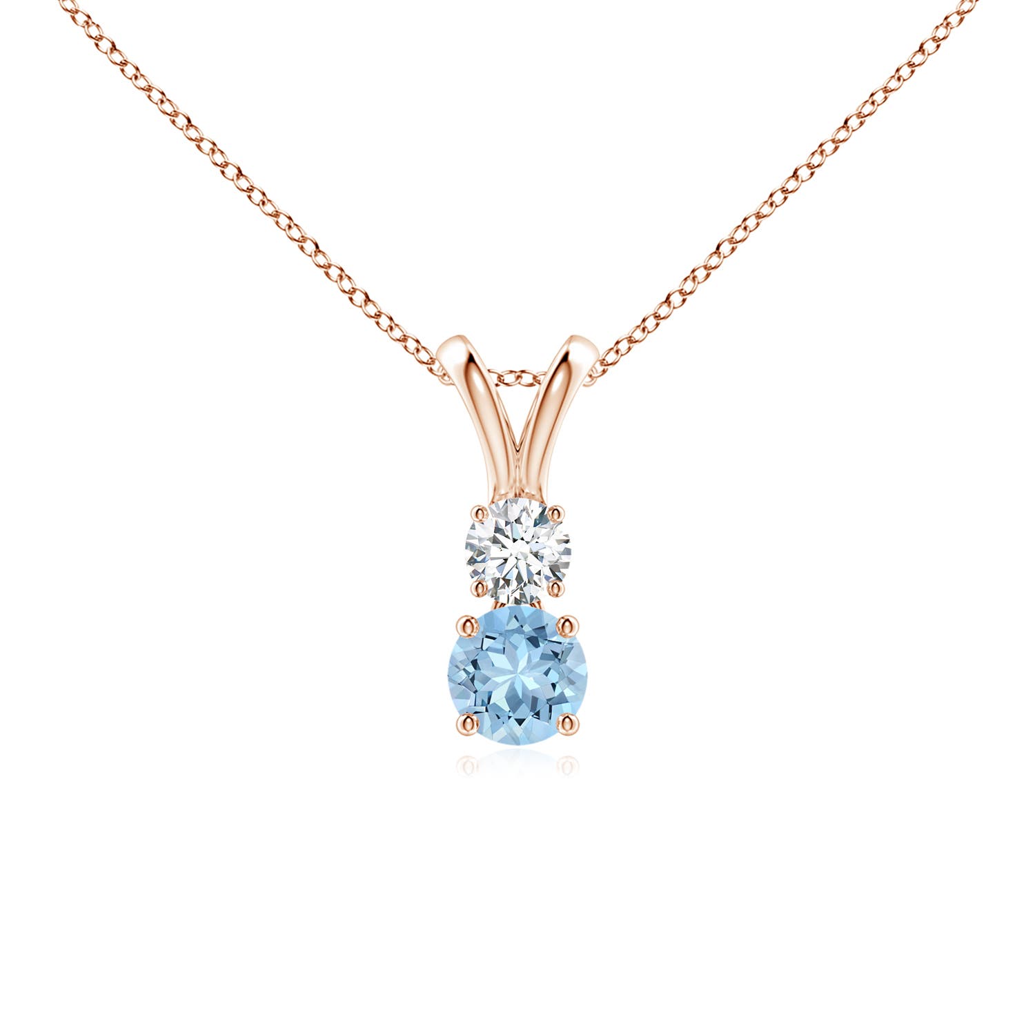 AAA - Aquamarine / 0.31 CT / 14 KT Rose Gold