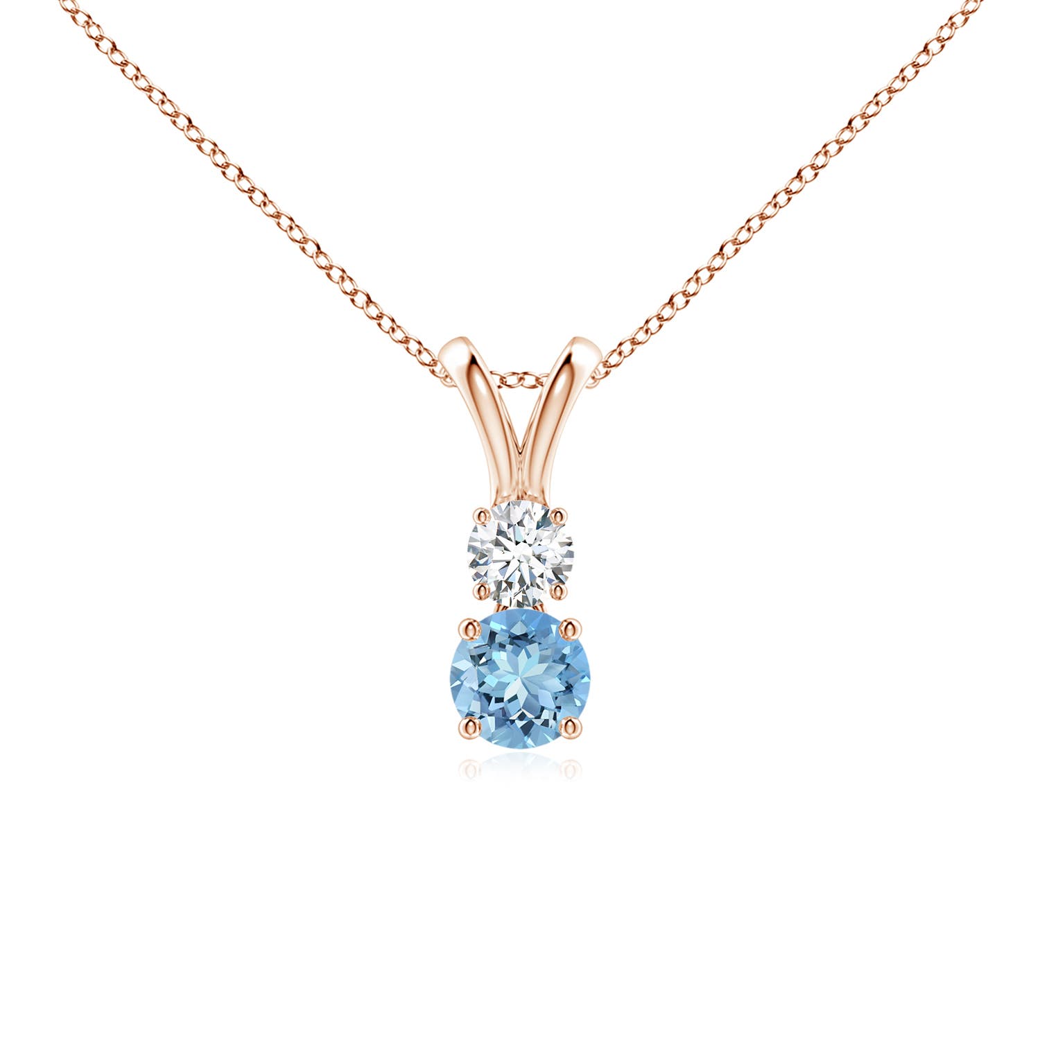 AAAA - Aquamarine / 0.31 CT / 14 KT Rose Gold