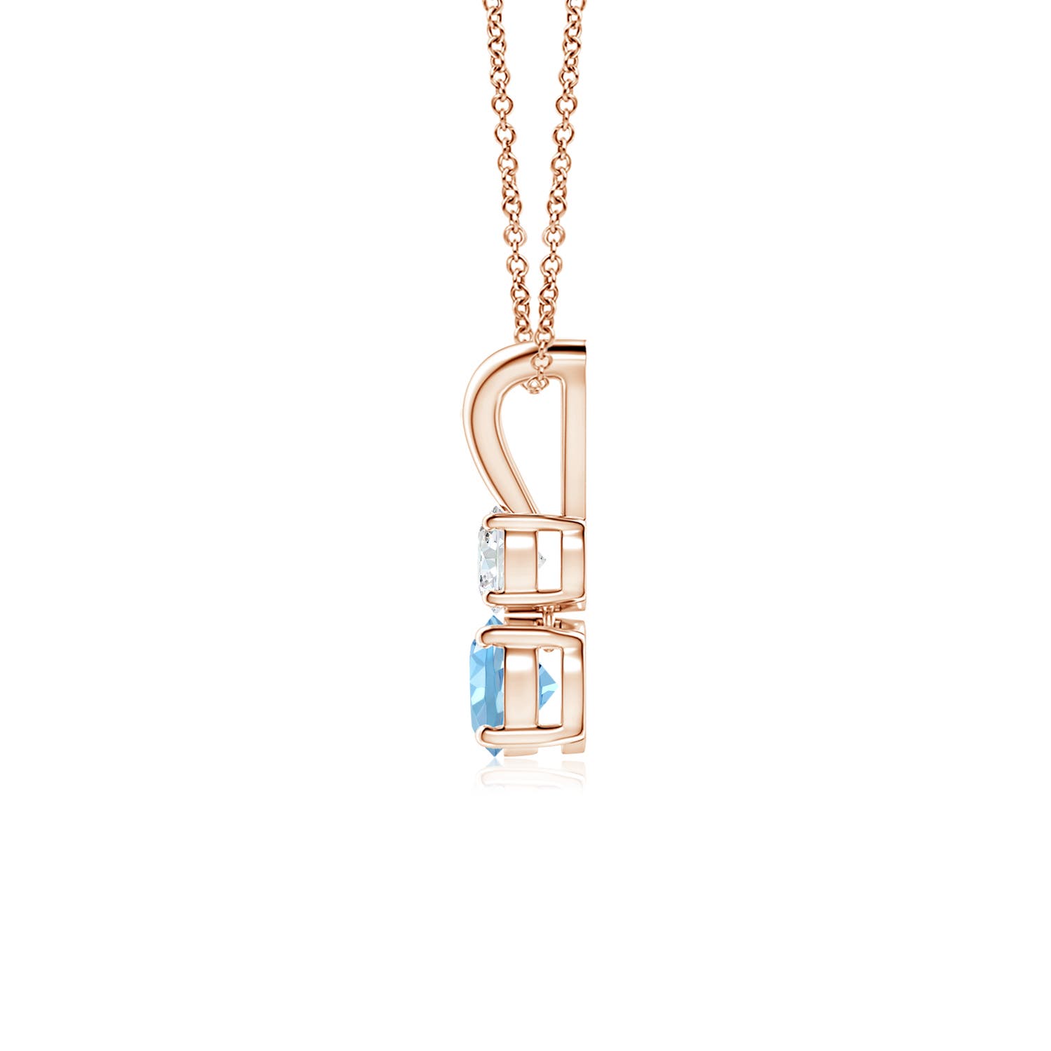 AAAA - Aquamarine / 0.31 CT / 14 KT Rose Gold