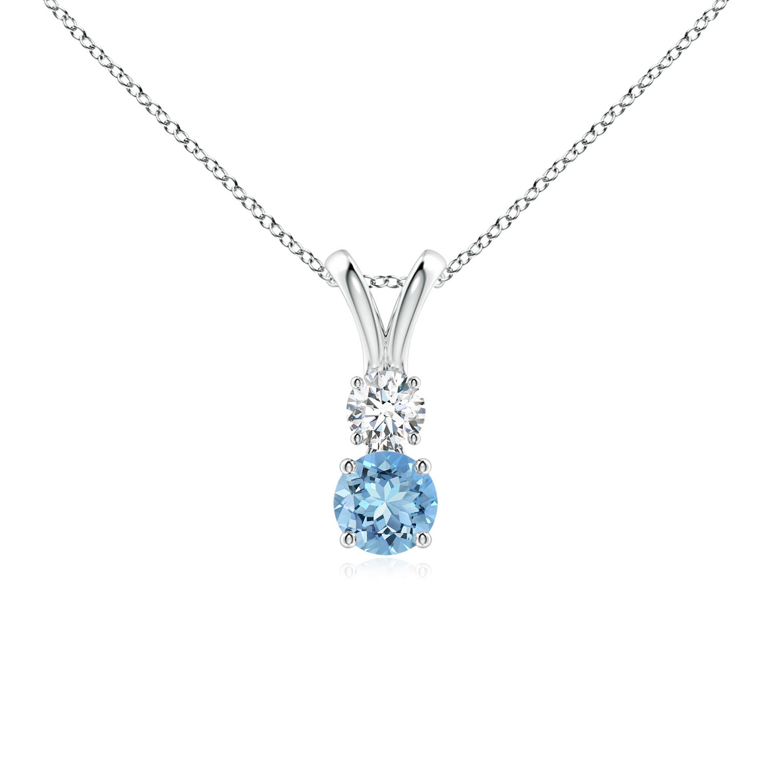 AAAA - Aquamarine / 0.31 CT / 14 KT White Gold