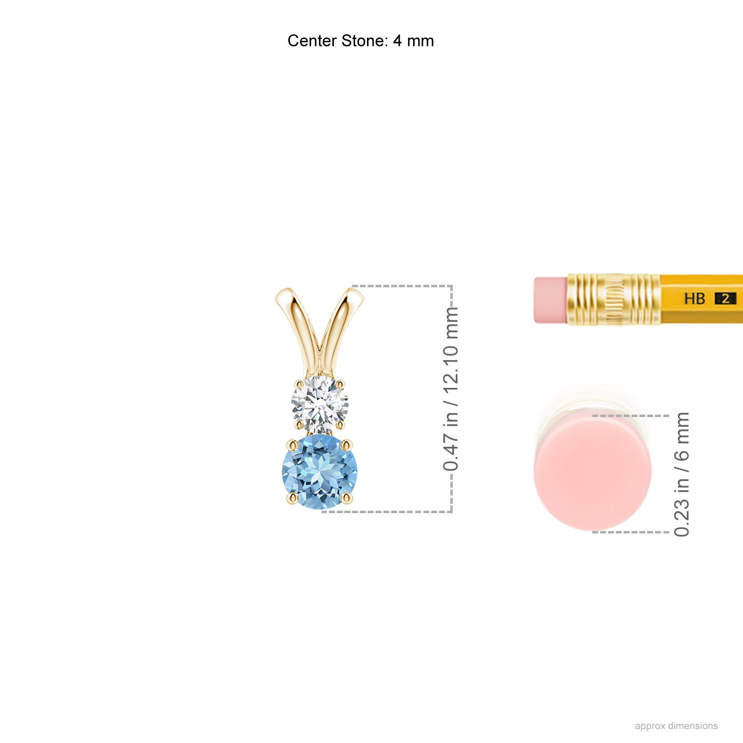 AAAA - Aquamarine / 0.31 CT / 14 KT Yellow Gold