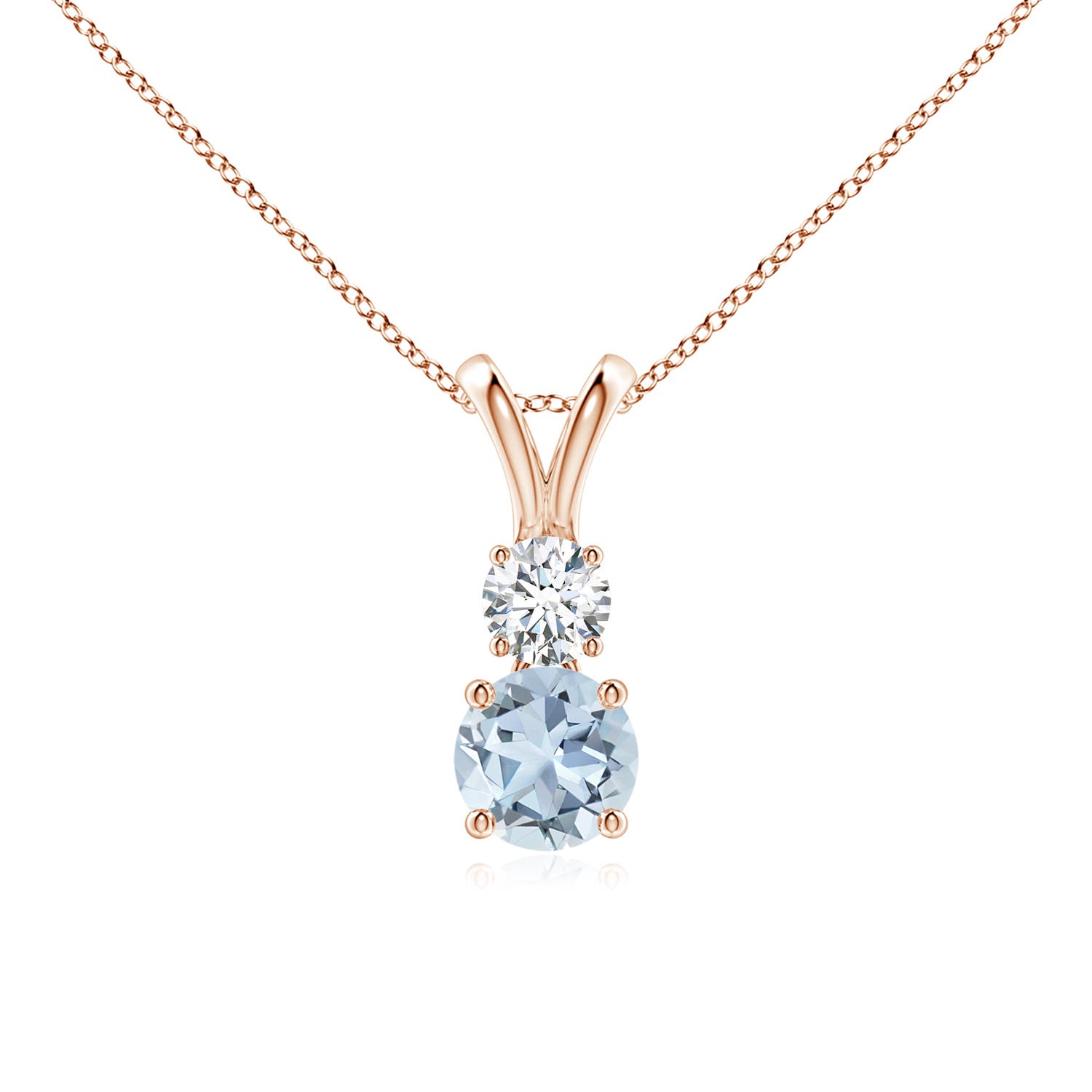 A - Aquamarine / 0.56 CT / 14 KT Rose Gold