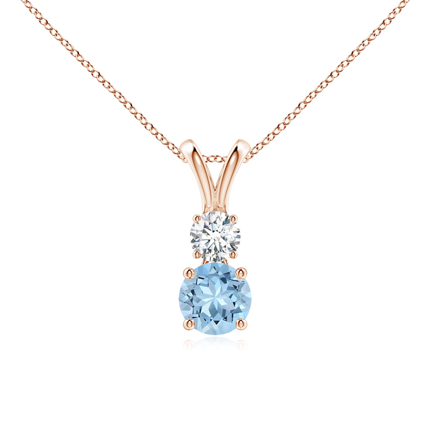 AAA - Aquamarine / 0.56 CT / 14 KT Rose Gold