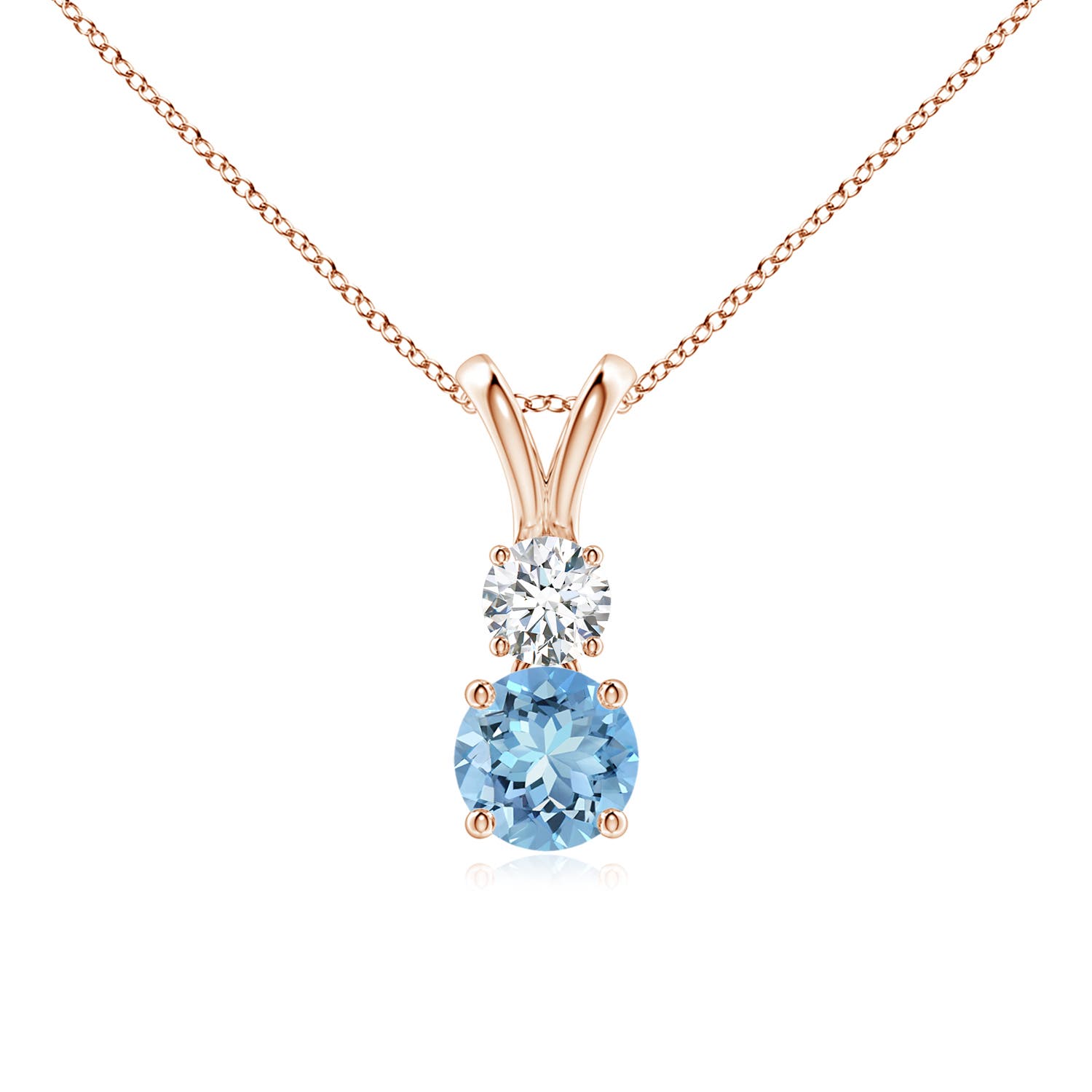 AAAA - Aquamarine / 0.56 CT / 14 KT Rose Gold