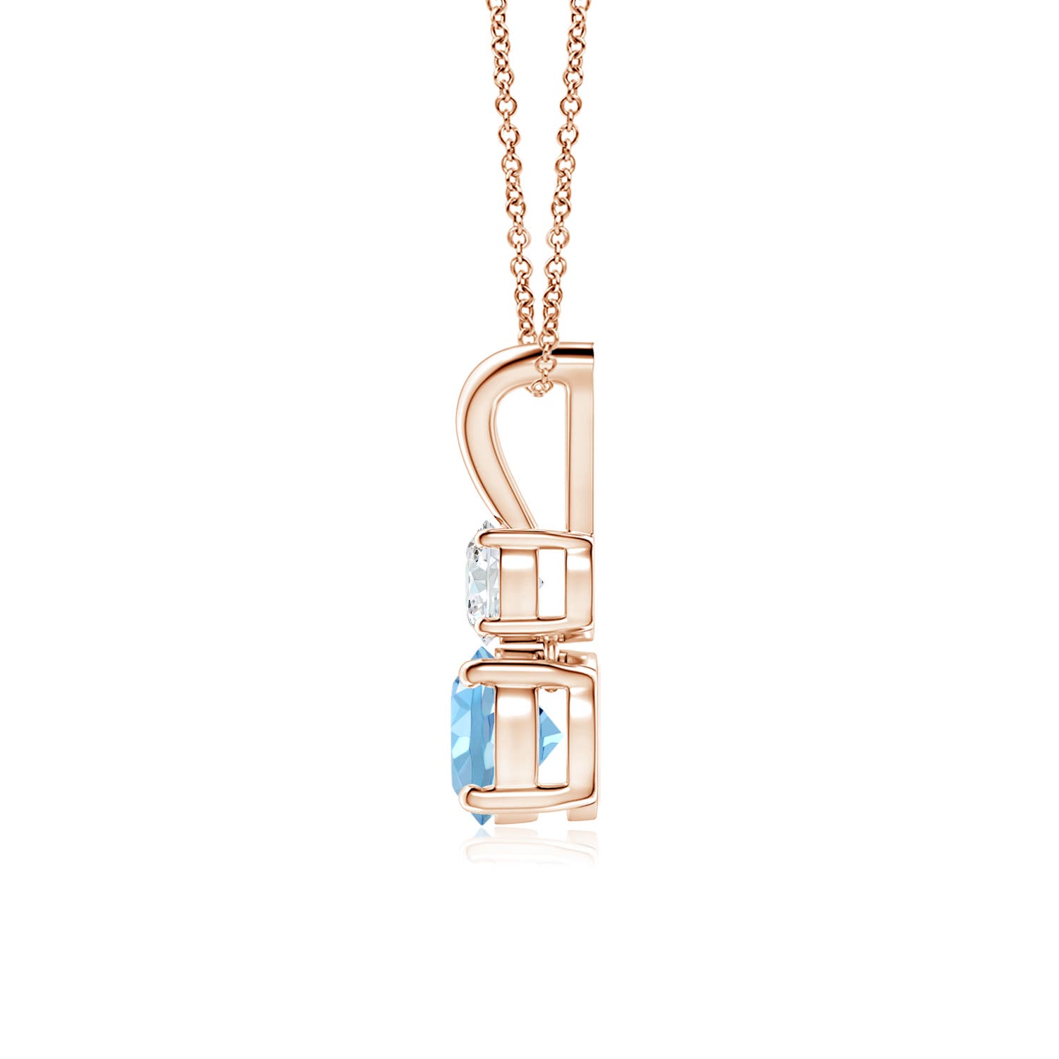 AAAA - Aquamarine / 0.56 CT / 14 KT Rose Gold