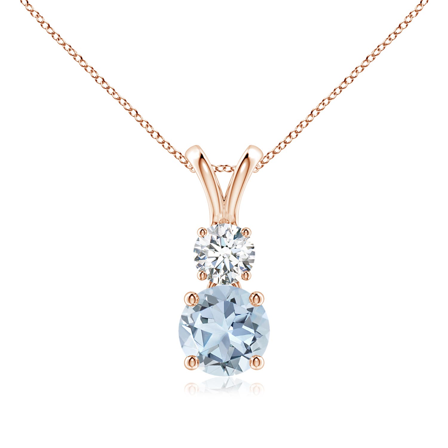 A - Aquamarine / 0.95 CT / 14 KT Rose Gold