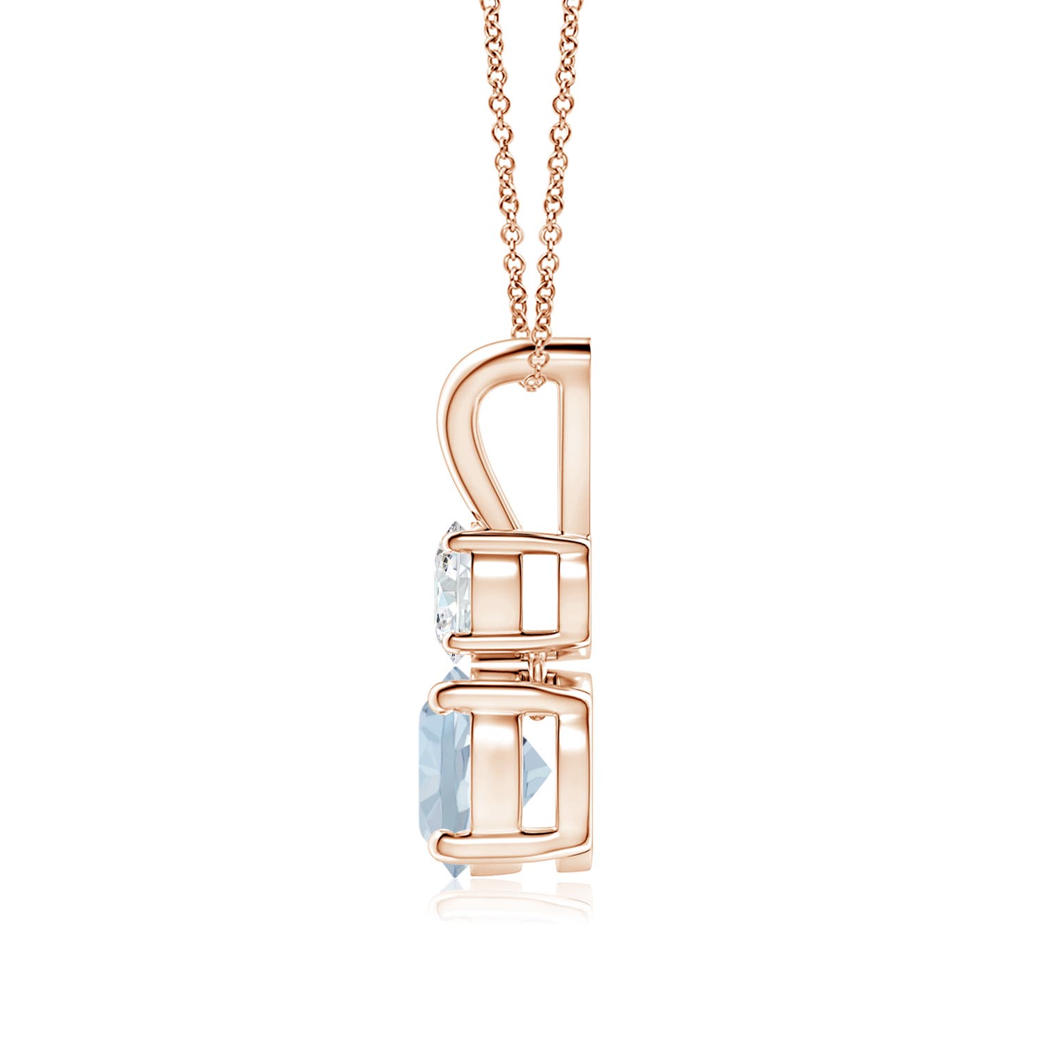 A - Aquamarine / 0.95 CT / 14 KT Rose Gold