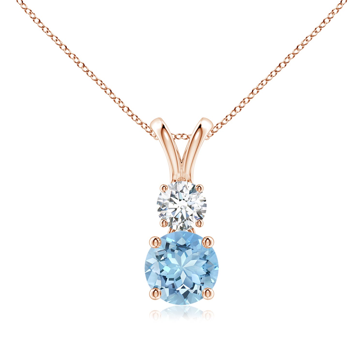 AAAA - Aquamarine / 0.95 CT / 14 KT Rose Gold