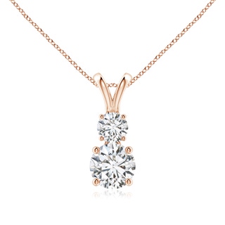 6mm HSI2 Round Diamond Two Stone Pendant in Rose Gold