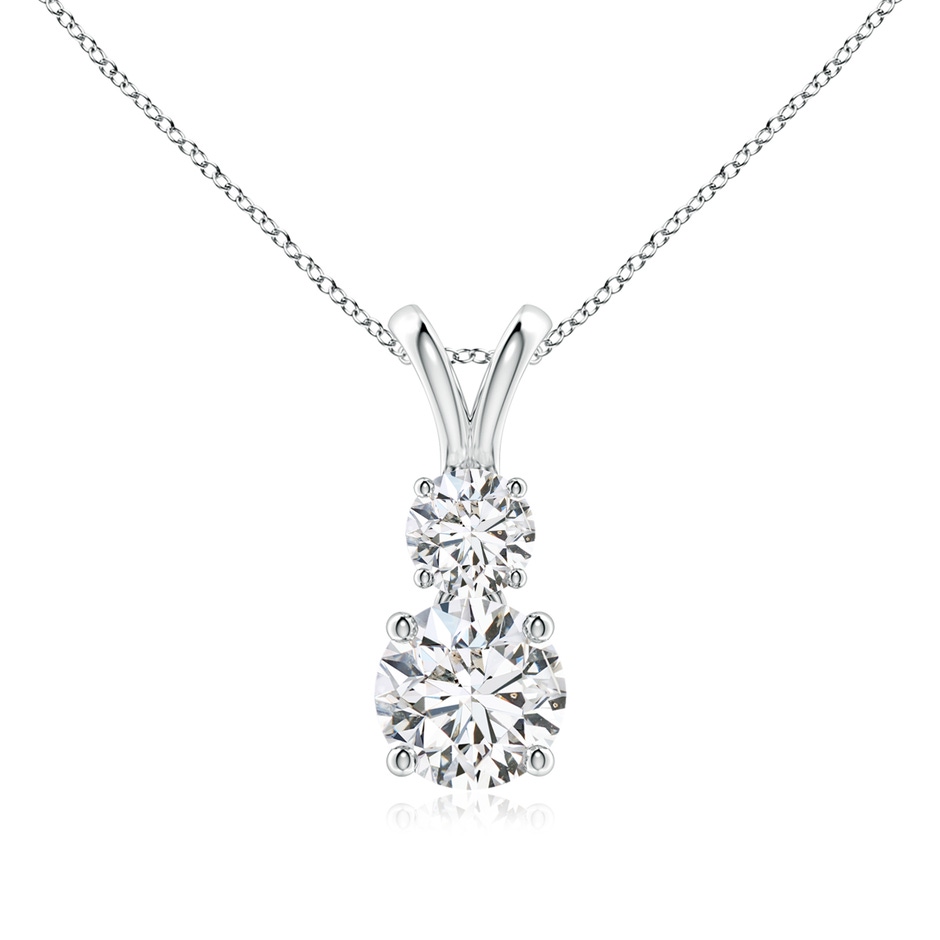 6mm HSI2 Round Diamond Two Stone Pendant in White Gold 