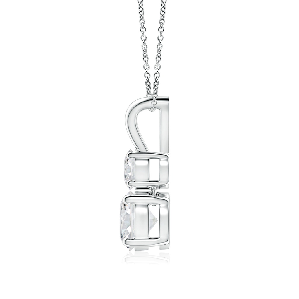 6mm HSI2 Round Diamond Two Stone Pendant in White Gold - side 199