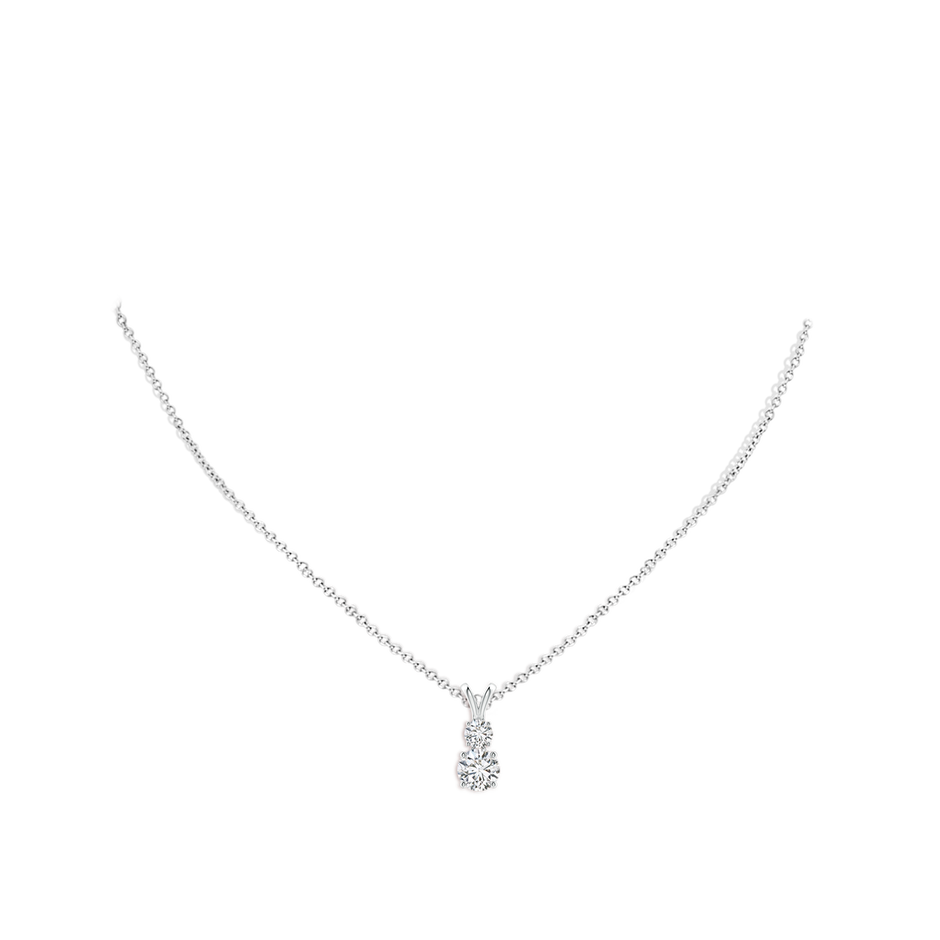 6mm HSI2 Round Diamond Two Stone Pendant in White Gold pen