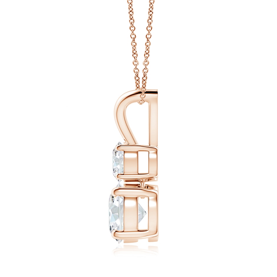 7mm GVS2 Round Diamond Two Stone Pendant in 18K Rose Gold side 199