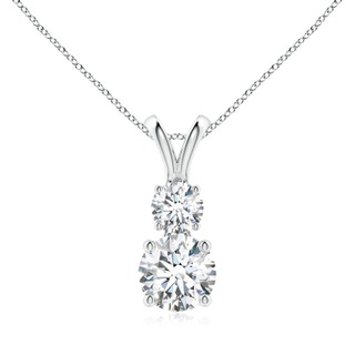 7mm GVS2 Round Diamond Two Stone Pendant in P950 Platinum